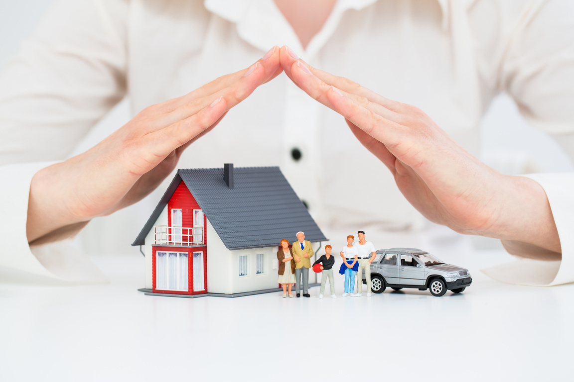 Home Insurance and Car Protection Concept